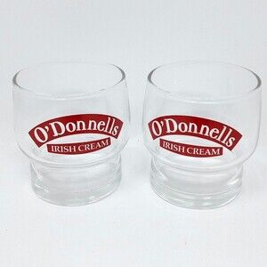 Vintage O'Donnell's Irish Cream Liquor MCM Barware Glasses - Set of 2